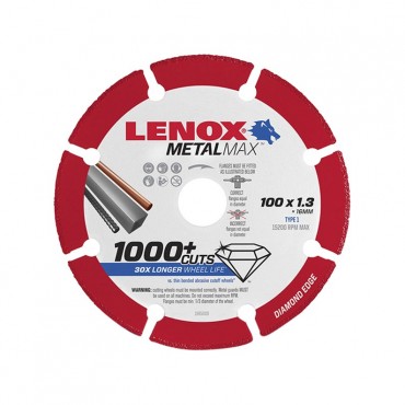 Lenox 1000+ Metal Max Diamond Cutting Blade 4" 100mm (DIA) x 1.3 (T) x 16mm