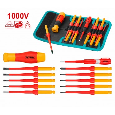 TOTAL 12PCS INTERCHANGEABLE INSULATED SCREWDRIVER SET THKISD1201