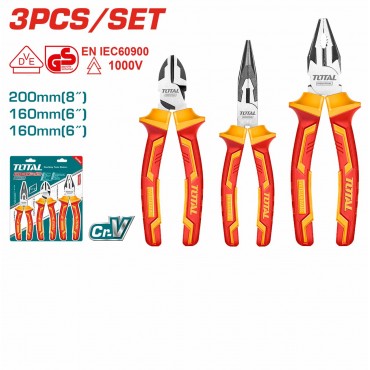 TOTAL 3PCS INSULATED PLIERS SET THT2K0302