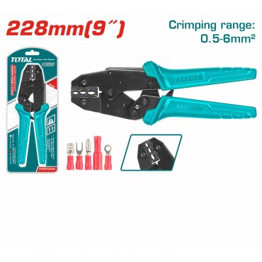 TOTAL 9"RATCHET CRIMPING PLIER 1.5-6MM^2 THCPJ0506