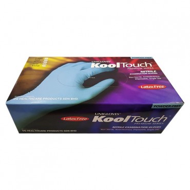 Unigloves KoolTouch Nitrile Gloves Blue Size L (100pcs/box)