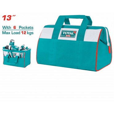 TOTAL 13" TOOLS BAG WITH 6 POCKETS OUTSIDE THT261325