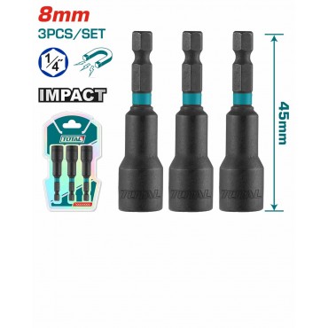 TOTAL 8MM X 45MM 3PCS MAGNETIC NUT SET TAC270832