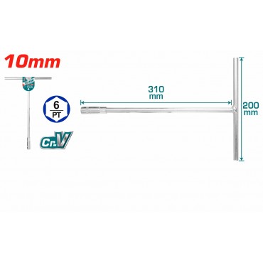 TOTAL 10MM T-HANDLE SOCKET WRENCH THTSW1006