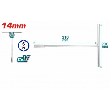 TOTAL 14MM T-HANDLE SOCKET WRENCH THTSW1406