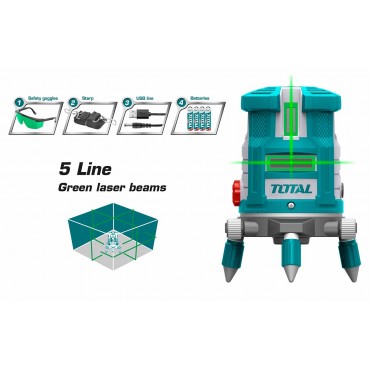 TOTAL SELF LEVELING LINE LASER GREEN LASER BEAMS 0-30M TLL305205