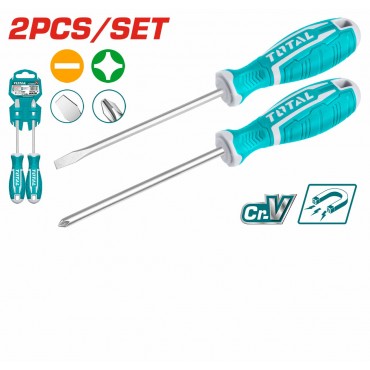 TOTAL 2PCS SCREWDRIVER SET THT250201