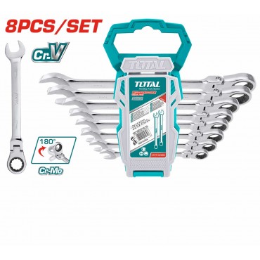 TOTAL 8PCS FLEXIBLE RATCHET SPANNER SET THT102RK586