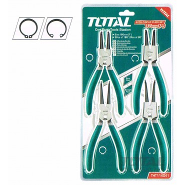 TOTAL 4PCS 7" CIRCLIP PLIERS SET THT114041