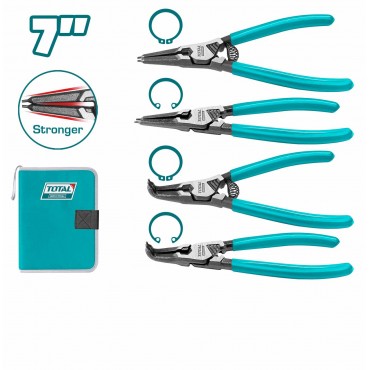 TOTAL 7"180MM 4PCS CIRCLIP PLIERS SET THTJ214042