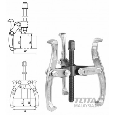 TOTAL 3" GEAR PULLER 3 JAWS THTGP336