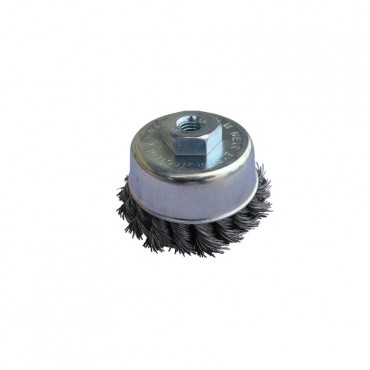 Twisted Steel Cup Brush (Paint Remove Rust Clean Angle Grinder Brush) M10 x 1.50mm