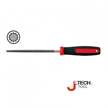 Jetech Round File c/w Handle (Bastard) FRT-200 200mm