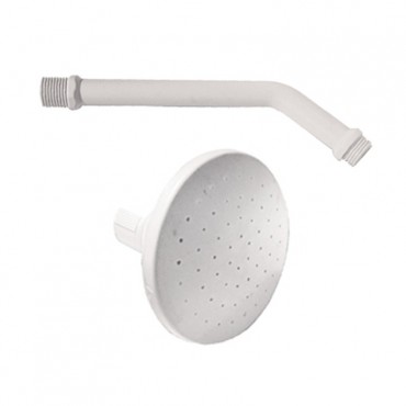 4" White ABS Shower Head + Shower Arm