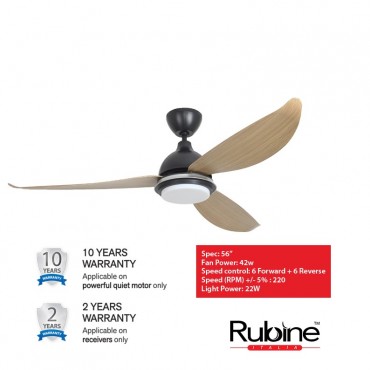 Rubine Celling Fan Gavia 56" DC Motor RCF-GAVIA56-3BL-BC