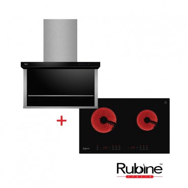 RUBINE Kitchen Hood RCH-SIROCCO X-BL + Ceramic Induction Cooker RCE-ASTER72-BL