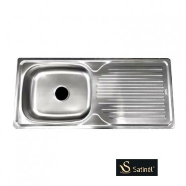 SATINEL Stainless Steel Long Top Mount Single Sink ELS-1320S (L960mm x W430mm x D145mm)