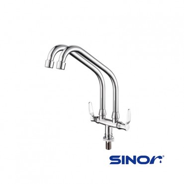 Sinor Allasca Twin ARC Wall Sink Tap S-7113-P