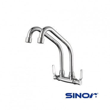 Sinor Allasca Twin ARC Wall Sink Tap S-7113-W