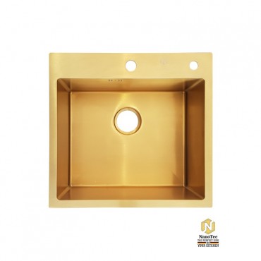 Nano SUS 304 Single Sink N5249-G Matte Gold (L520mm x W490mm x D230mm)