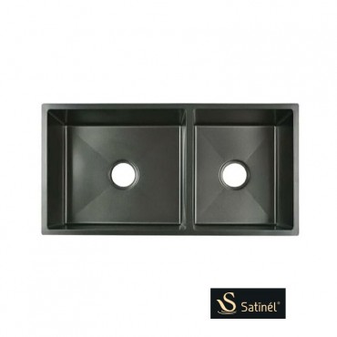 Satinel Stainless Steel Under Mount Double Bowl Sink ELS-1960DNB (L850mm x W450mm x D220mm)