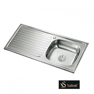 Satinel Stainless Steel Long Top Mount Single Sink Kitchen Sink ELS-1300S (L1065mm x W460mm x D150mm)