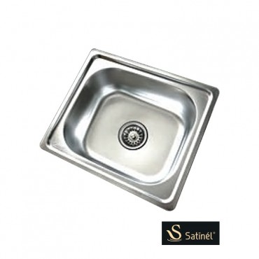 Satinel Stainless Steel Top Mount Single Sink Kitchen Sink ELS-1100S (L450mm x W390mm x D200mm)